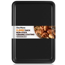 Jelly Roll Pan 15.3” x 10.9” Cookie Sheets for Baking 0.8mm Thick Non Stick Baking Sheets for Oven Heavy Duty Baking Trays