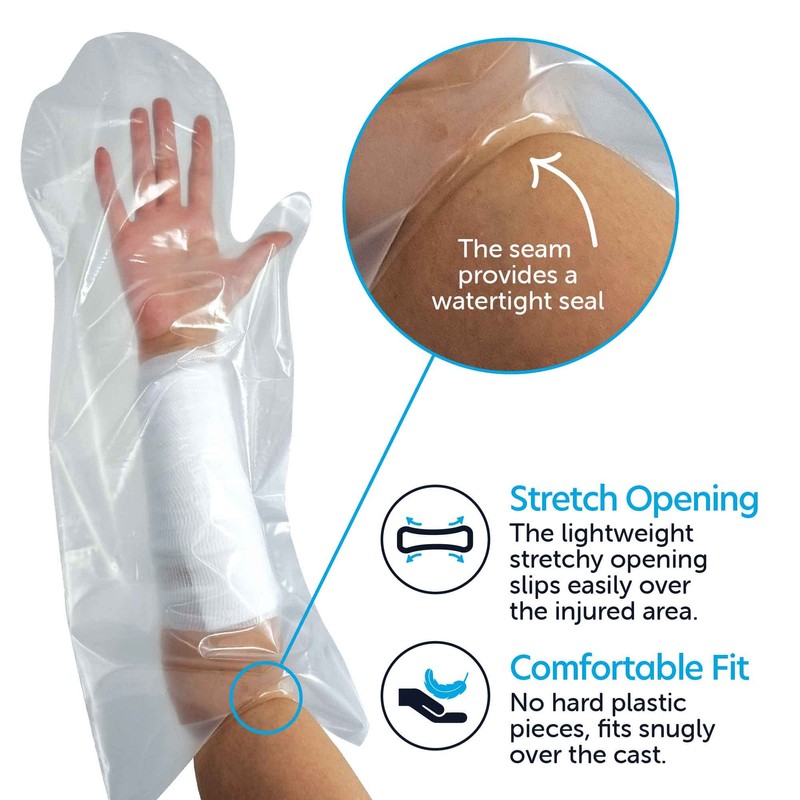 Box of 5 Reusable Waterproof Shower Arm Cast Cover Protectors,