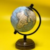 EXERZ 8cm Small Antique Globe with Wooden Base Handmade Decorative