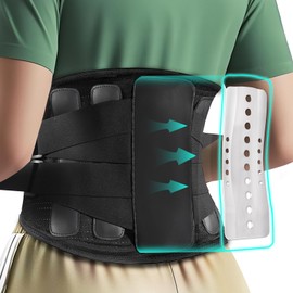 悠介楽 腰痛ベルト コルセット【人体工学設計】腰サポーター ガードナーベルト ハード固定サポート 通気性メッシュ構造 蒸れない 四季を通じて使用可能，樹脂キールの無料交換 使用シナリオを自由に切り替える 男女兼用 ウエストサポートベルト (腰囲95cm-110cm) (黒, L)