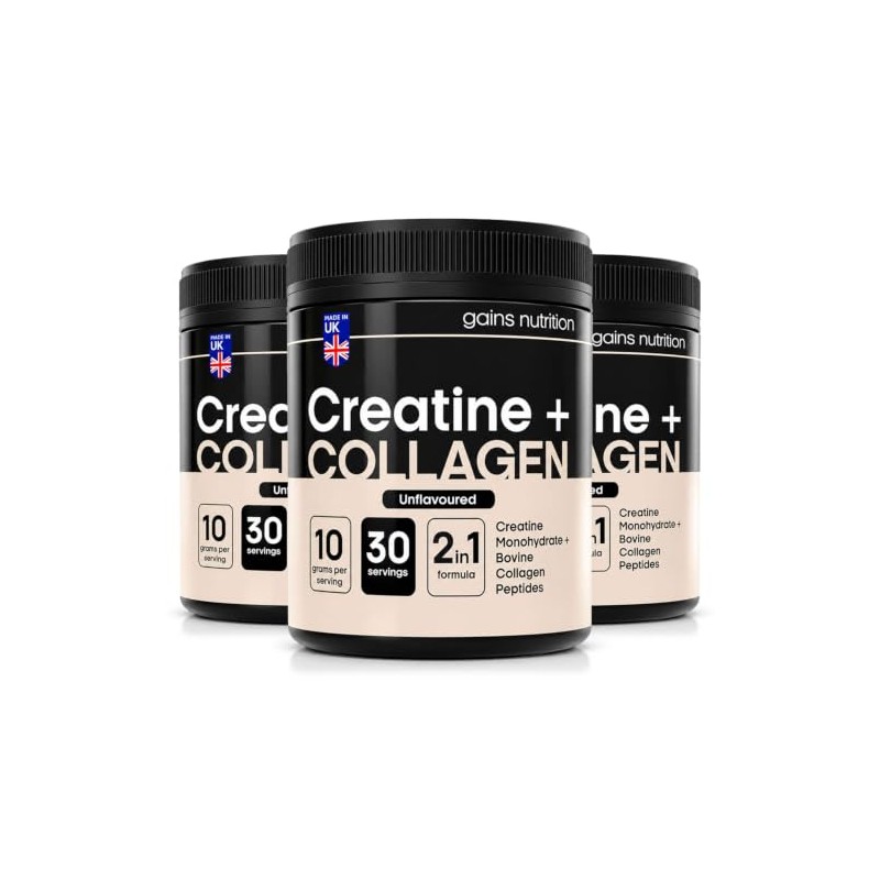 GN Creatine + Bovine Collagen Peptides Powder, Unflavoured, 5g Creatine