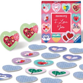 Ravensburger 22398 moments memory® I Love You Ravensburger Classic Game for 2 to 6 Players from 3 Years with 24 Heart Shaped Card Pairs