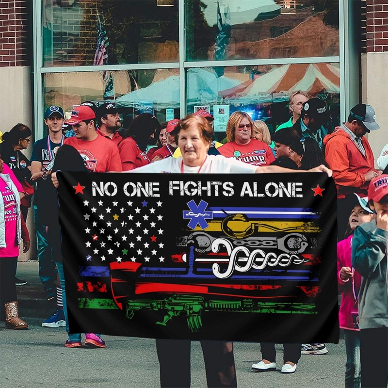 No One Fights Alone Flag 3 X 5 Ft Polyester