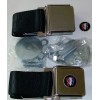 1958-1965 BUICK SEAT BELTS BLACK w/TRI-SHIELD EMBLEM 1 PAIR