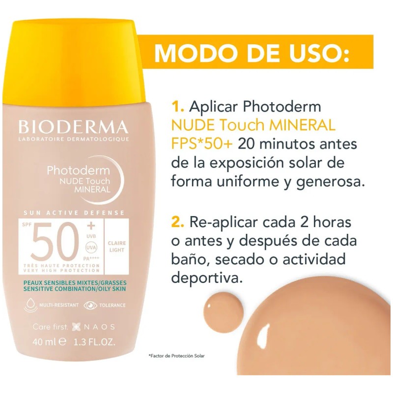Bioderma Photoderm Nude Touch Spf Mineral Claro 40ml