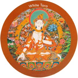 Meditation Mandala, Om Mani Padme Hum, Fridge Magnet (White Tara)