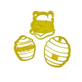 Winnie The Pooh Head/Face, Honey (Hunny) Pot and Bee Hive Cookie Cutters (3 Pack)