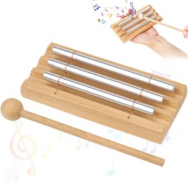 Energy Chime Energy Chime Chime Chime Drum Percussion Instruments with Wooden Mallet Children for Meditation Musical Early Education Classroom 3 Tone Chime Bar