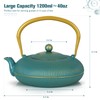 Jotsport Green Cast Iron Teapot Large Capacity 40oz/1200ml with Infuser
