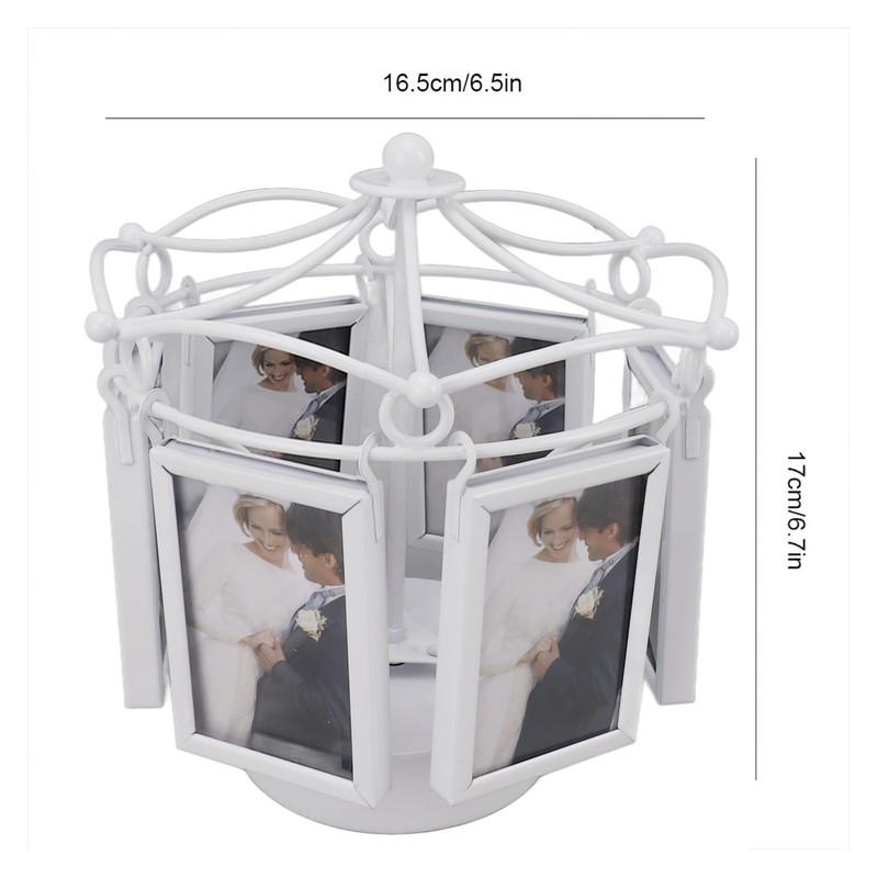 Rotating Photo Display Frame Multifunctional Removable Stable Metal Desktop Photo