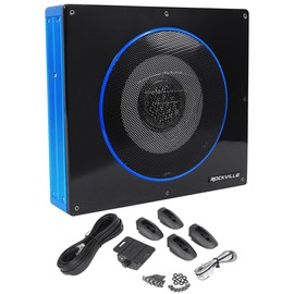 Rockville RW8CA 8" 600 Watt Low Profile Under-Seat Active Powered Car Subwoofer