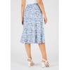 Damart - Print Jersey Skirt, Blue Floral, 14/16