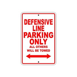 Defensive Line Football Player Parking Only Gift Decor Garage Aluminum Sign 8"X12"