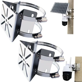 201 Stainless Steel Surveillance Camera Mounting Bracket Rod Bracket Housing Camera Bracket No Drilling Adjustable Easy Installation Surveillance Camera Cylindrical Bracket Prismatic Fake Camera