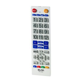 Elpa IRC-203T (WH) TV Remote Control, Compatible with Major Domestic Manufacturers, White / TV Remote Control, Universal / Off Timer