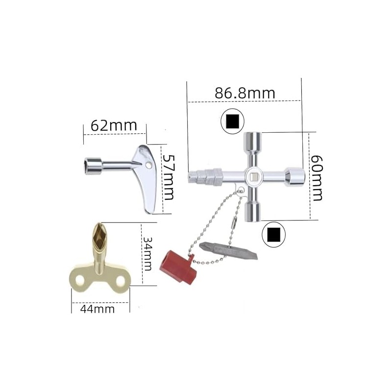 Create idea 5PCS Utility Keys Set Plumber Key Wrench Tool