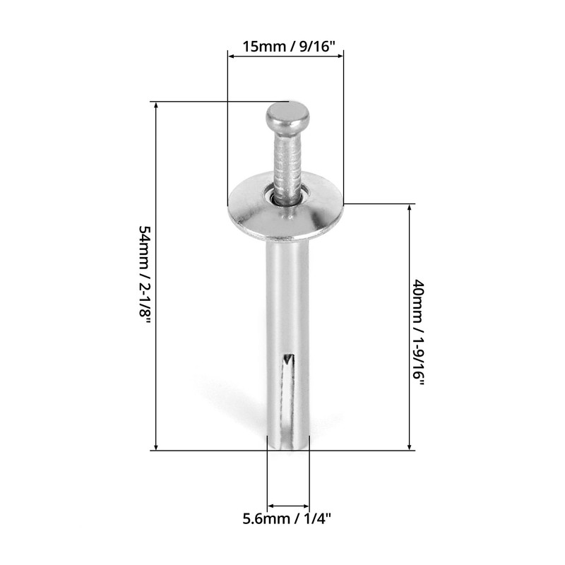 QWORK Hammer Drive Nails in Anchor, 1/4" x 1-1/2", (200