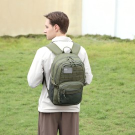 Wotony Military Tactical Backpack for Men Army 3 Days Assault Pack Bag with Molle System for Outdoor Adventures (Military green-N, 25L)