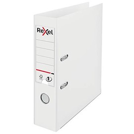 Rexel Choices, A4 Lever Arch File, 75 mm Spine, 500 Sheet Capacity, Plastic Cover, File Folder, 2115502, White
