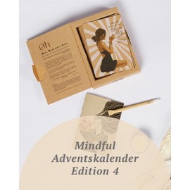 Vegan Box® Advent Calendar Mindful Edition 4 (2023), Set of Journal Ballpoint Pen & 24 Cards with Mindfulness Impulses, Advent Calendar for Relaxation and Self-Care
