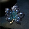Rhinestone Maple Leaf Brooch Tree Lapel Pin Bling Crystal Pin