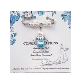 Honaer Something Blue Angel Charm for Bride to Be, Bridal Bouquet Charm, Memory Remembrance Gift on Wedding Day, Memorial Gift for Bride