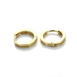 9ct Gold Engraved Huggy Hoops