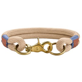 HUNTER Sansibar Rantum Dog Collar with Double Wrapped Fur-Protecting Rope Material, 50
