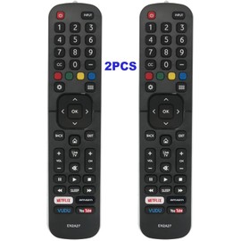 Pack of 2 EN2A27 Universal Remote Control Replacement Compatible with All Hisense Smart TV H6 H8 H9 H55 H65 H9G H5C H8C A60 H5510G H5500F Series EN2A27S ERF2A60 EN2A27HT EN2A127H EN2AN27H EN2AS27H
