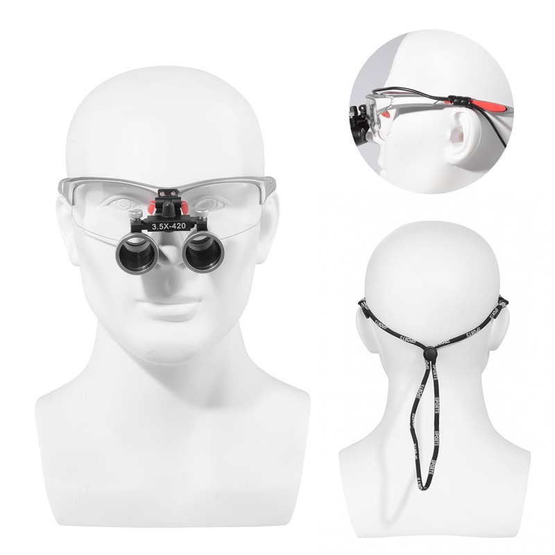 Kurtvenid 3.5x Magnifier 3.5X Binocular Magnifier Dual Use Adjustable Interpupillary