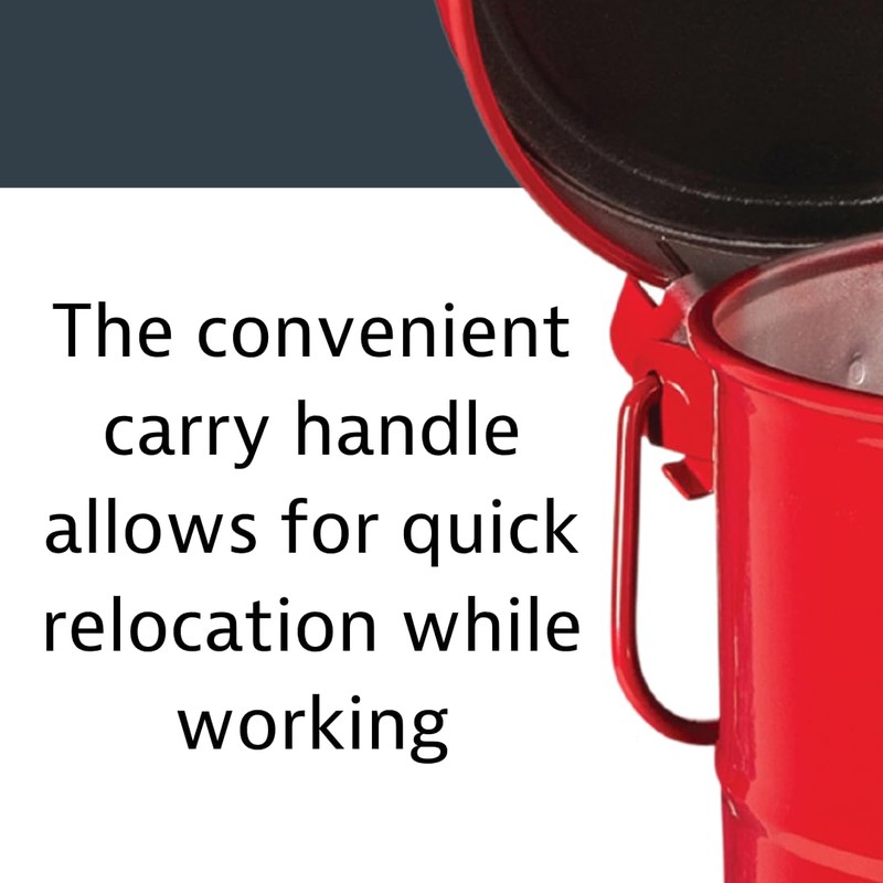 Justrite 10 Gallon Galvanized Steel Oily Waste Can, 18" x