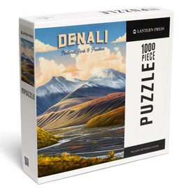 Lantern Press 1000 Piece Jigsaw Puzzle, Denali National Park and Preserve, Alaska, Oil Painting