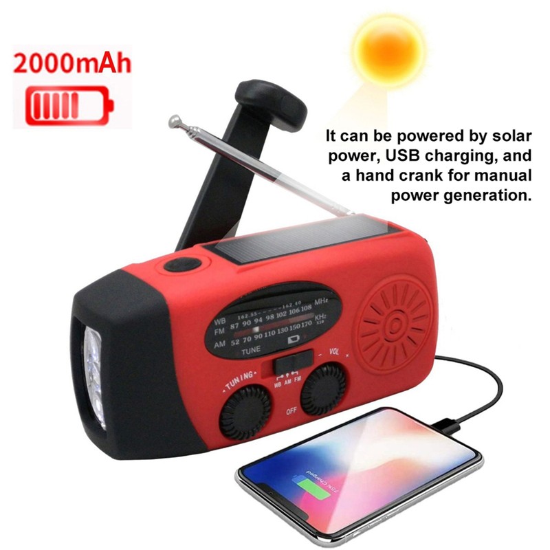 Emergency Hand Crank Radio with LED Flashlight, Portable Weather Radio
