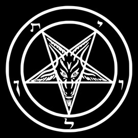 4x4 inch Pentagram Sticker - Baphomet Demonic Devil Dragon Evil Goat Skull Goat's Head Gothic Metal Occult Punk Satan Satanic Skeleton Voodoo Wicca Witchcraft Leviathan Cross 666 Inverted Demon