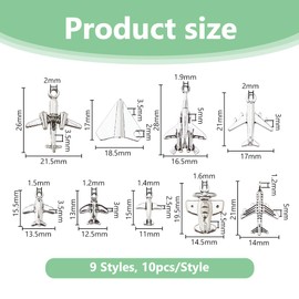 DICOSMETIC 90 Stück 9 Stile Flugzeug Charme Großhandel Metall Flugzeug Charms Transport Anhänger Antik Silber Flugzeug Charme Legierung Flugcharme Für DIY Schmuckherstellung