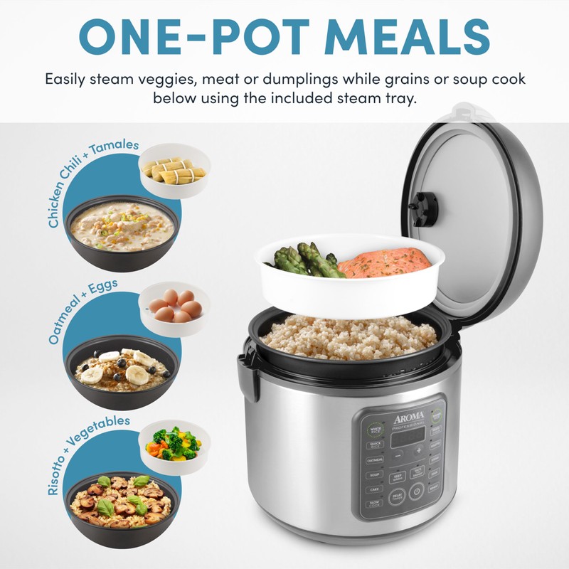 AROMA Professional Digital Rice Cooker, 10-Cup (Uncooked) / 20-Cup (Cooked),
