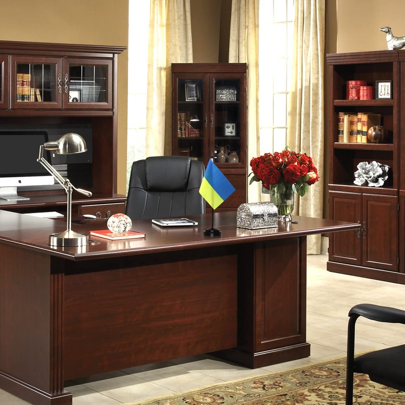 Anley Ukraine Deluxe Desk Flag Set - 6 x 4