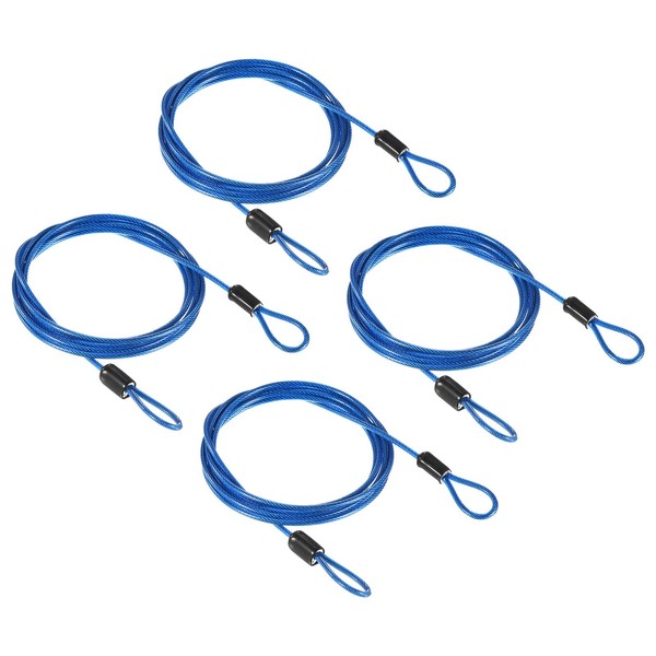 PATIKIL Security Steel Cable 2.5mm x 1.5m/4.92ft Coated Luggage Lock