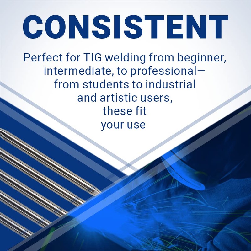 Midwest Tungsten Service TIG Welding Tungsten Electrodes 10-Pack (Green -