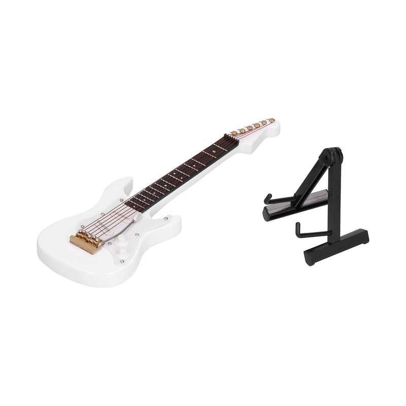 Minature Electric Guitar Wooden Mini Instrument Model Suitable for Gifts
