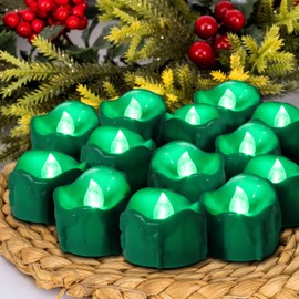 ONEIHOMM - 12 velas de velas con temporizador, diseño de fusión (plástico), funciona con pilas LED sin llama para fiestas, bodas, Navidad