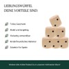 5 x Hofmeister® Wooden Dice, 4 x 4 cm, for