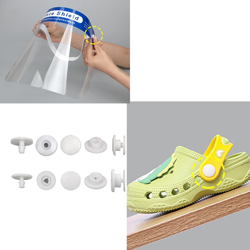 20PCS Croc Rivets Replacement, Screw Rivet, Plastic Croc Rivets, White