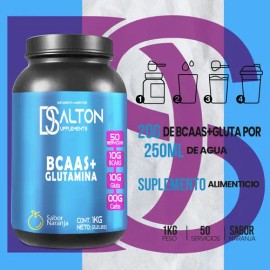 Aminoácidos Bcaas + Glutamina Dalton 1kg Varios Sabores