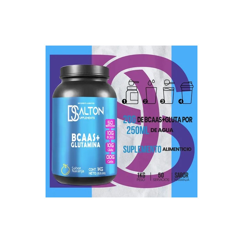 Aminoácidos Bcaas + Glutamina Dalton 1kg Varios Sabores
