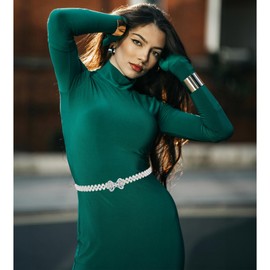 CHIC DIARY Women's Pearl Belt Waist Belt Dress Belt Bridal Belt Elegant Pearl Belt for Wedding Dress Evening Dress, silver bow buckle