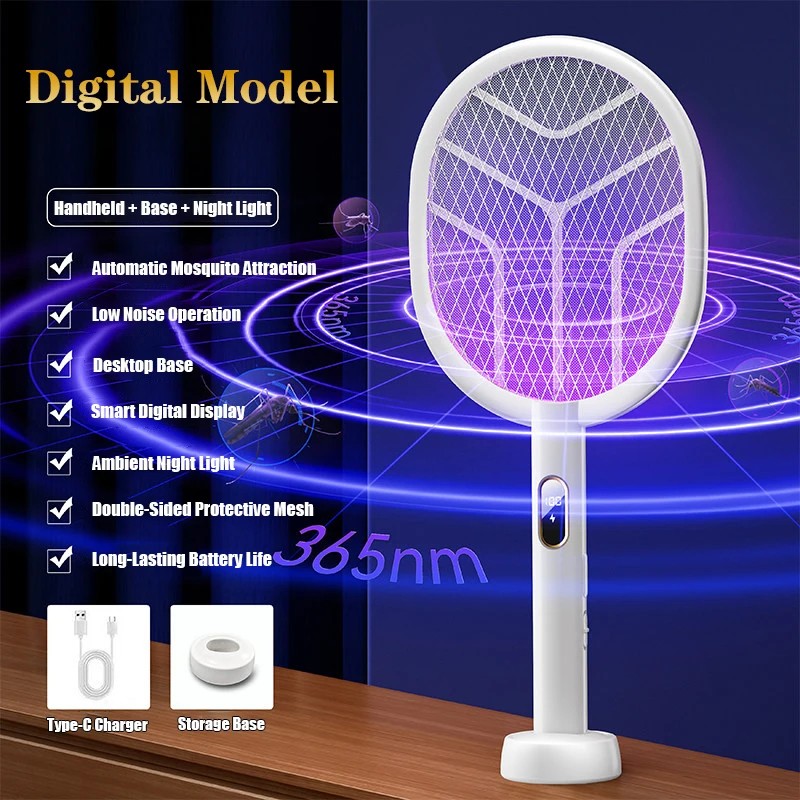 3-in-1 Electric Mosquito Swatter for Home Pest Control – Type-C