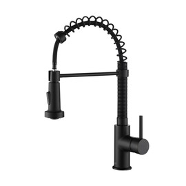 KIBI Aurora Kitchen Faucet with Pull Down Sprayer | Solid Brass High Arc Spout, 360° Swivel, Dual-Mode Spray | Corrosion-Resistant, Lead-Free Faucet for Kitchen Sink (Matte Black, KKF2003MB-A)