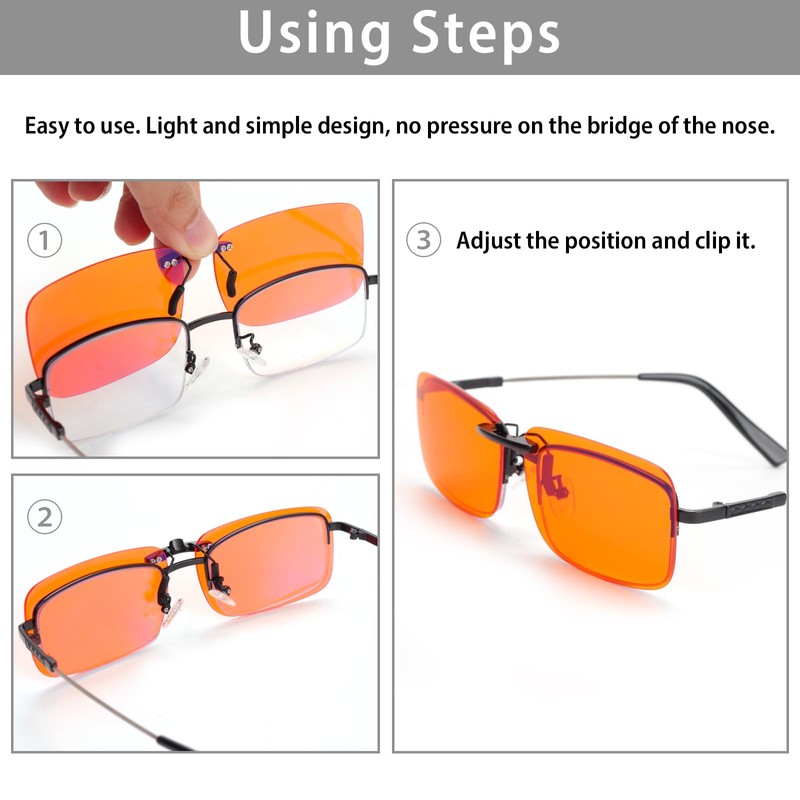 WF WFPOWER Blue Light Blocking Glasses Clip On, Rimless Computer