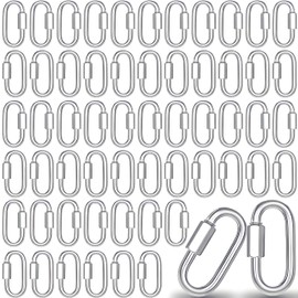200-Pack M5 3/16 Inch Quick Link Chain Connectors, 2IN Galvanized Thread Quick Link Screw, Heavy Duty Small Locking Carabiner Clips for Hammocks, Swings, Shade Sails-650 LB Capacity